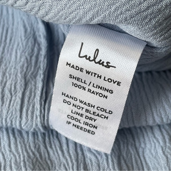 New! Lulus Stay Sunny Light Blue Faux Wrap Midi Dress NWT - 35784 - Picture 12 of 12